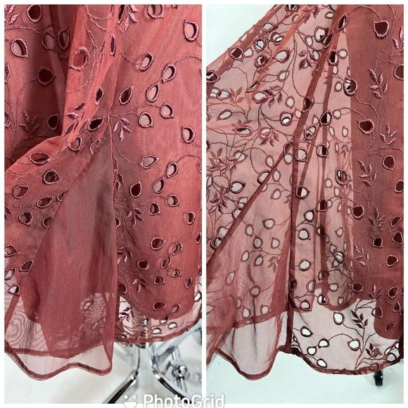 Coast Romantic Eyelet Dress A-Line Size 6 Embroidery Tulle Spaghetti Strap - Picture 9 of 12